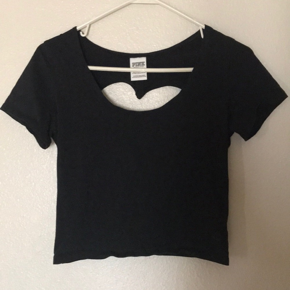 PINK! Heart cut out crop top